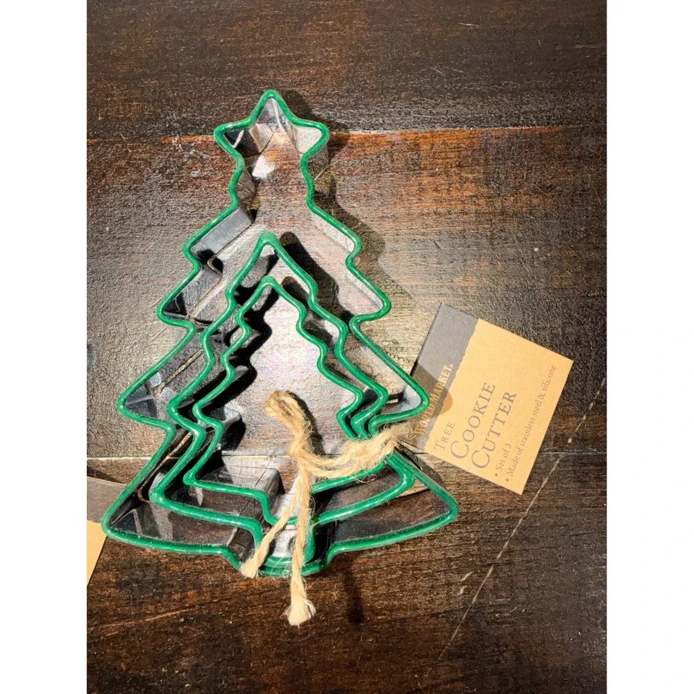 NEW 6 PC World Market Snowflake Christmas Tree Stainless steal Cookie Cutter‎